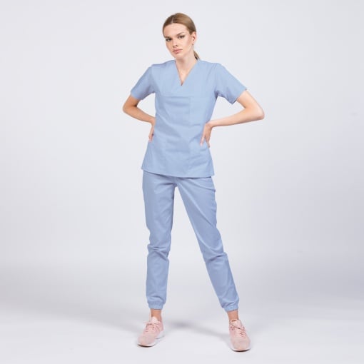 Uniforma medicala CLASS cu pantaloni jogger pentru femei -Azur pal