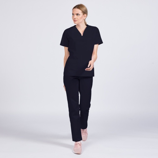 Uniforma medicala CLASS stretch (cu elastan) cu pantalon pentru femei-Bleumarin