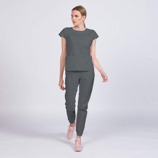 Uniforma medicala SPRINT stretch cu pantalon jogger pentru femei -Gri