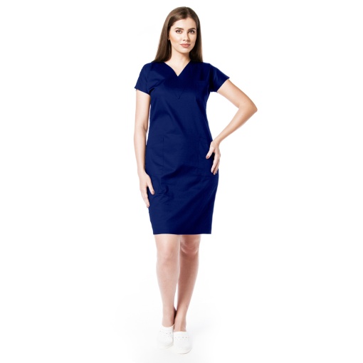 Sarafan medical stretch (cu elastan) ACTIVA-Albastru safir