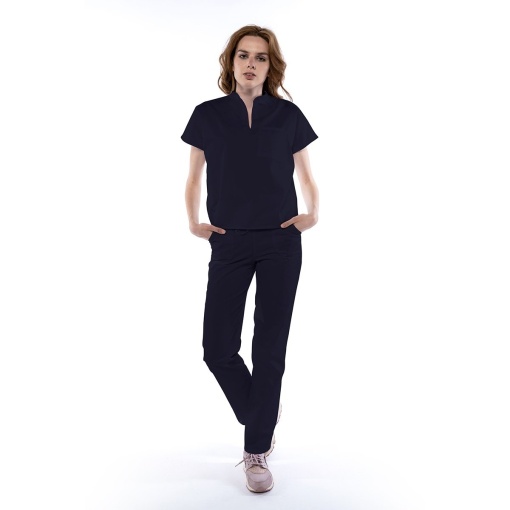 Uniforma medicala FABS stretch (cu elastan) cu pantalon pentru femei-Bleumarin