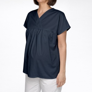 Bluza medicala Hope din poplin pentru viitoare mamici-Bleumarin