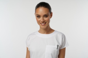 Bluza medicala SPRINT stretch (cu elastan) pentru femei-Tangerine - Img 4
