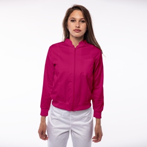 Bomber medical maneca lunga cu fermoar, manseta si bordura patent pentru femei TRAFIC-Magenta