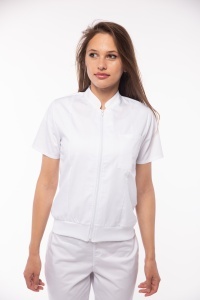 Bomber medical maneca scurta cu fermoar si bordura patent pentru femei TRAFIC-Magenta - Img 4