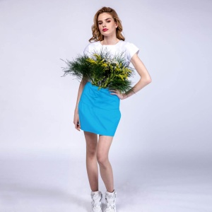 Fusta din elastan(stretch) 1 volan FRILL - Img 15