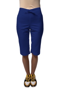 Pantaloni medicali ART clasici din poplin 3/4 cu manseta-Albastru safir