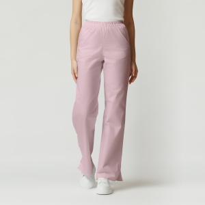 Pantaloni medicali ART din poplin evazat pentru femei-Roz pal
