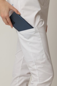 Pantaloni medicali ART jogger din poplin pentru femei-Albastru safir - Img 2