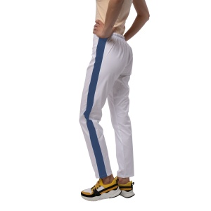 Pantaloni medicali ART stretch (cu elastan) Alb cu contrast Albastru nocturn pentru femei