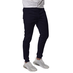 Pantaloni medicali ART stretch (cu elastan) cu manseta pentru barbati-Bleumarin