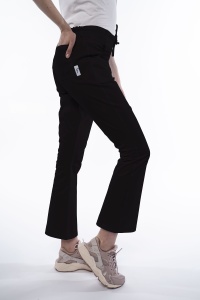 Pantaloni medicali ART stretch (cu elastan) flare pentru femei-Negru