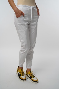 Pantaloni medicali ART stretch (cu elastan) jogger pentru femei-Visiniu - Img 5