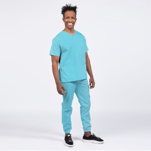 Uniforma medicala CLASS cu pantaloni jogger pentru barbati -Ocean - Img 1