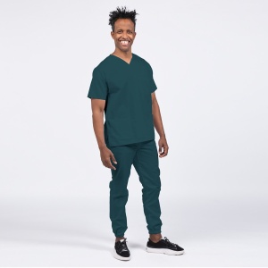 Uniforma medicala CLASS cu pantaloni jogger pentru barbati -Verde marin - Img 1