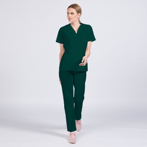 Uniforma medicala CLASS cu pantaloni pentru femei-Verde jad - Img 1