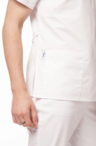 Uniforma medicala CLASS stretch (cu elastan) cu pantalon jogger pentru femei-Roz pal - Img 3