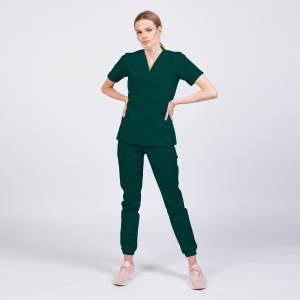 Uniforma medicala cu pantaloni jogger pentru femei CLASS-Verde jad - Img 1