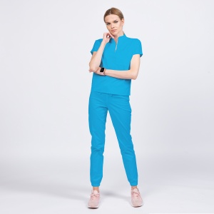 Uniforma medicala FABS stretch cu pantalon jogger pentru femei-Turqoise