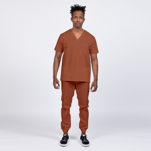 Uniforma medicala KULT cu pantaloni jogger pentru barbati -Caramel