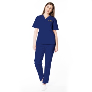 Uniforma medicala KULT personalizata cu nume si functie-Albastru safir - Img 1