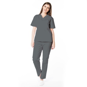 Uniforma medicala KULT stretch (cu elastan) cu pantalon pentru femei-Gri
