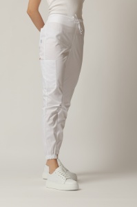 Uniformă Medicală Kult Stretch cu Inserție Verticală și Pantalon Jogger – Bleumarin/Alb - Img 8