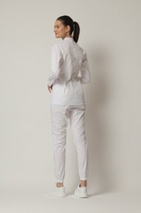 Uniformă medicală Mia cu jachetă mânecă lungă și pantaloni jogger-Verde menta - Img 4