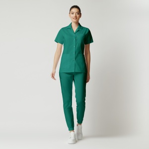 Uniformă medicală Nora cu jachetă mânecă scurtă și pantaloni jogger-Verde menta