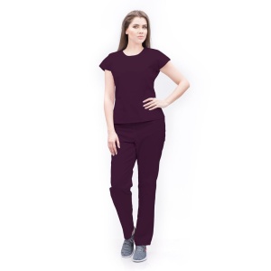 Uniforma medicala SPRINT stretch (cu elastan) cu bluza cambrata si pantalon pentru femei-Tangerine - Img 1
