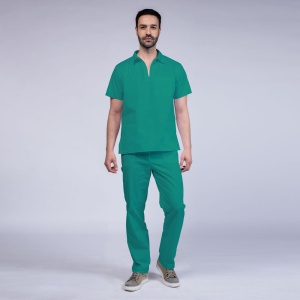 Uniforma medicala stretch TREND (cu elastan) cu pantaloni pentru barbati -Verde menta