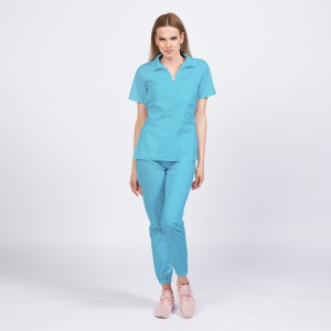 Uniforma medicala TREND cu pantaloni jogger pentru femei-Ocean