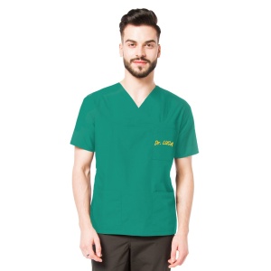 Bluza medicala CLASS personalizata cu nume si functie -Verde menta