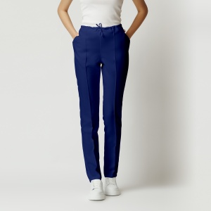 Pantaloni ART stretch(cu elastan) cu dunga pentru femei-Albastru safir - Img 1