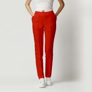 Pantaloni ART stretch(cu elastan) cu dunga pentru femei-Rosu - Img 1