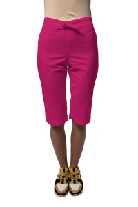 Pantaloni medicali ART clasici din poplin 3/4 cu manseta-Magenta