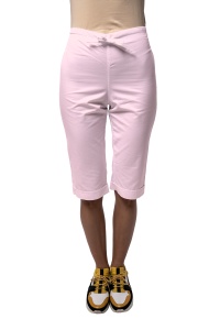 Pantaloni medicali ART clasici din poplin 3/4 cu manseta-Roz pal
