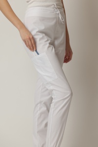 Pantaloni medicali ART jogger din poplin pentru femei-Albastru safir - Img 3