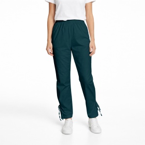 Pantaloni medicali Art Stretch cu fundă pentru femei-Verde marin - Img 2