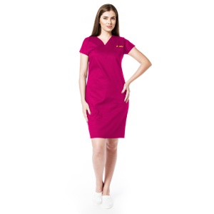 Sarafan medical din poplin personalizat ACTIVA -Magenta