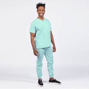 Uniforma medicala CLASS cu pantaloni jogger pentru barbati -Aqua - Img 1
