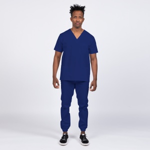 Uniforma medicala KULT cu pantaloni jogger pentru barbati -Albastru safir - Img 1