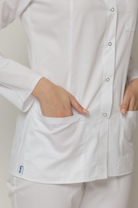 Uniformă medicală Mia cu jachetă mânecă lungă și pantaloni jogger-Bleumarin - Img 5