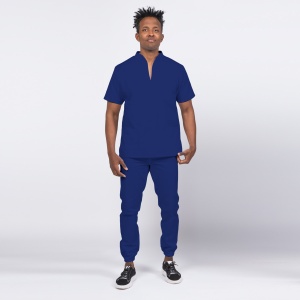 Uniforma medicala STIL cu pantaloni jogger pentru barbati-Albastru safir