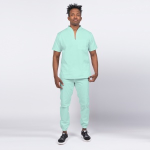 Uniforma medicala STIL cu pantaloni jogger pentru barbati-Aqua