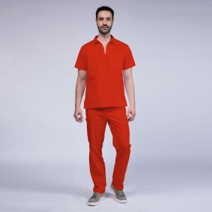 Uniforma medicala TREND cu pantaloni pentru barbati -Rosu