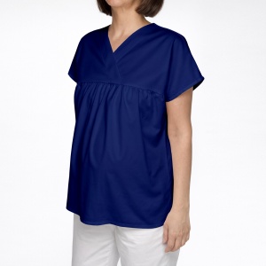 Bluza medicala Hope din stretch(elastan) pentru viitoare mamici-Albastru safir