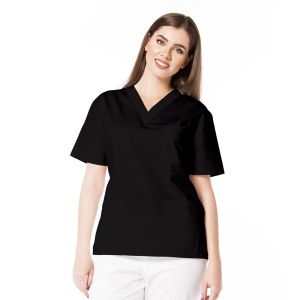 Bluza medicala KULT clasica din microfibra pentru femei-Negru