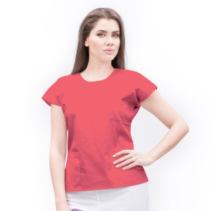 Bluza medicala SPRINT stretch (cu elastan) pentru femei-Coral - Img 1