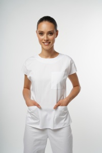 Bluza medicala SPRINT stretch (cu elastan) pentru femei-Tangerine - Img 6